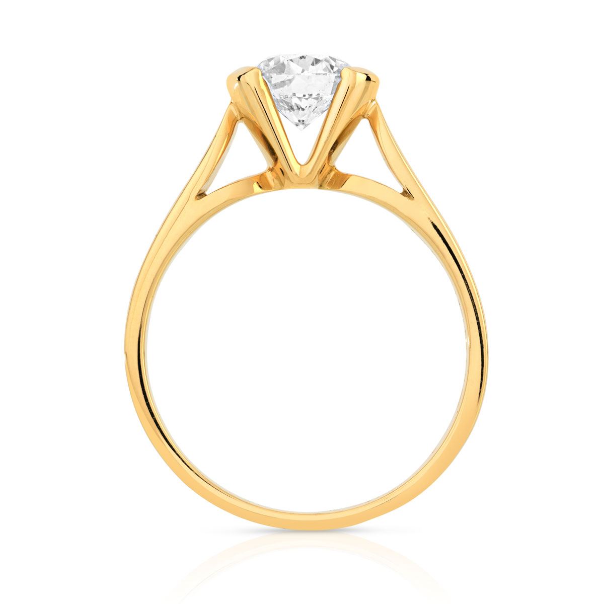 Solitaire or 750 diamant 1 carat H/P1