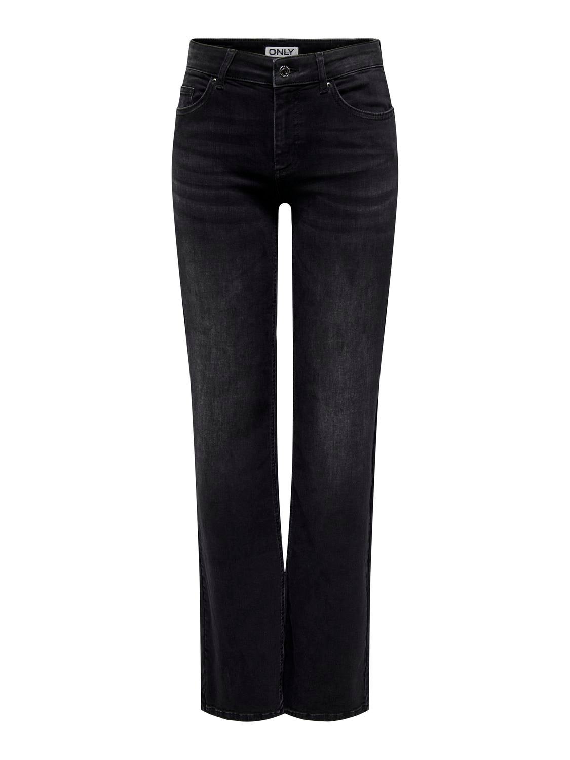 ONLBLUSH Mittlere Taille Gerade geschnitten Jeans Washed Black