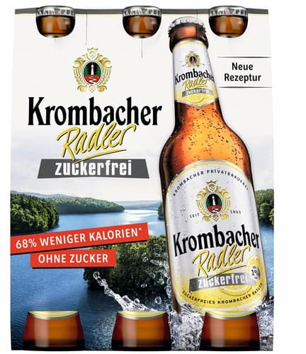 Krombacher Radler Zuckerfrei 6x0,33 l (MEHRWEG)
