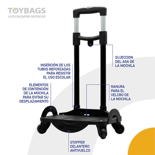 Mochila escolar Naruto com dois compartimentos + carrinho para brinquedos com 4 rodas giratórias 360°