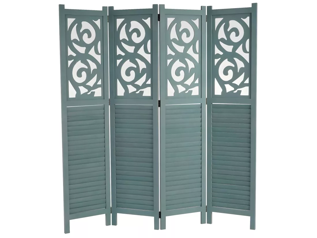 Paravent 4 panneaux en bois marron 161 x 2 x 170 cm PAR04034