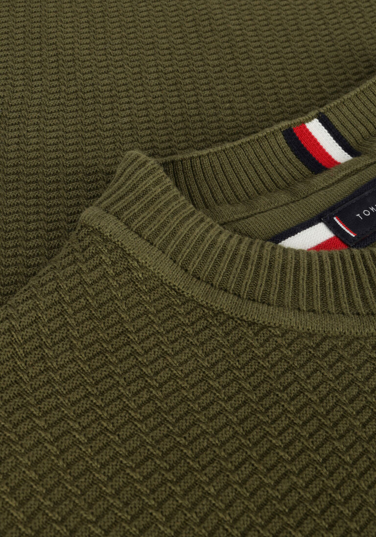 TOMMY HILFIGER groene tommy hilfiger trui rectangular structure crew nk