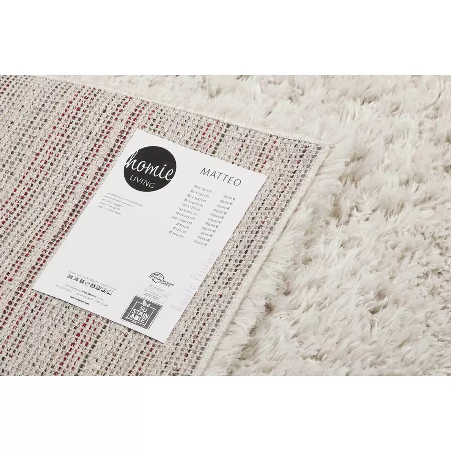 Homie Living Hochflorteppich Matteo beige