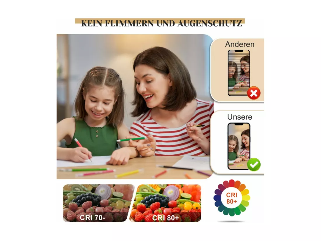 NETTLIFE Plafonnier LED Dimmable Grand 100cm 90W Moderne Blanc avec Télécommande Design