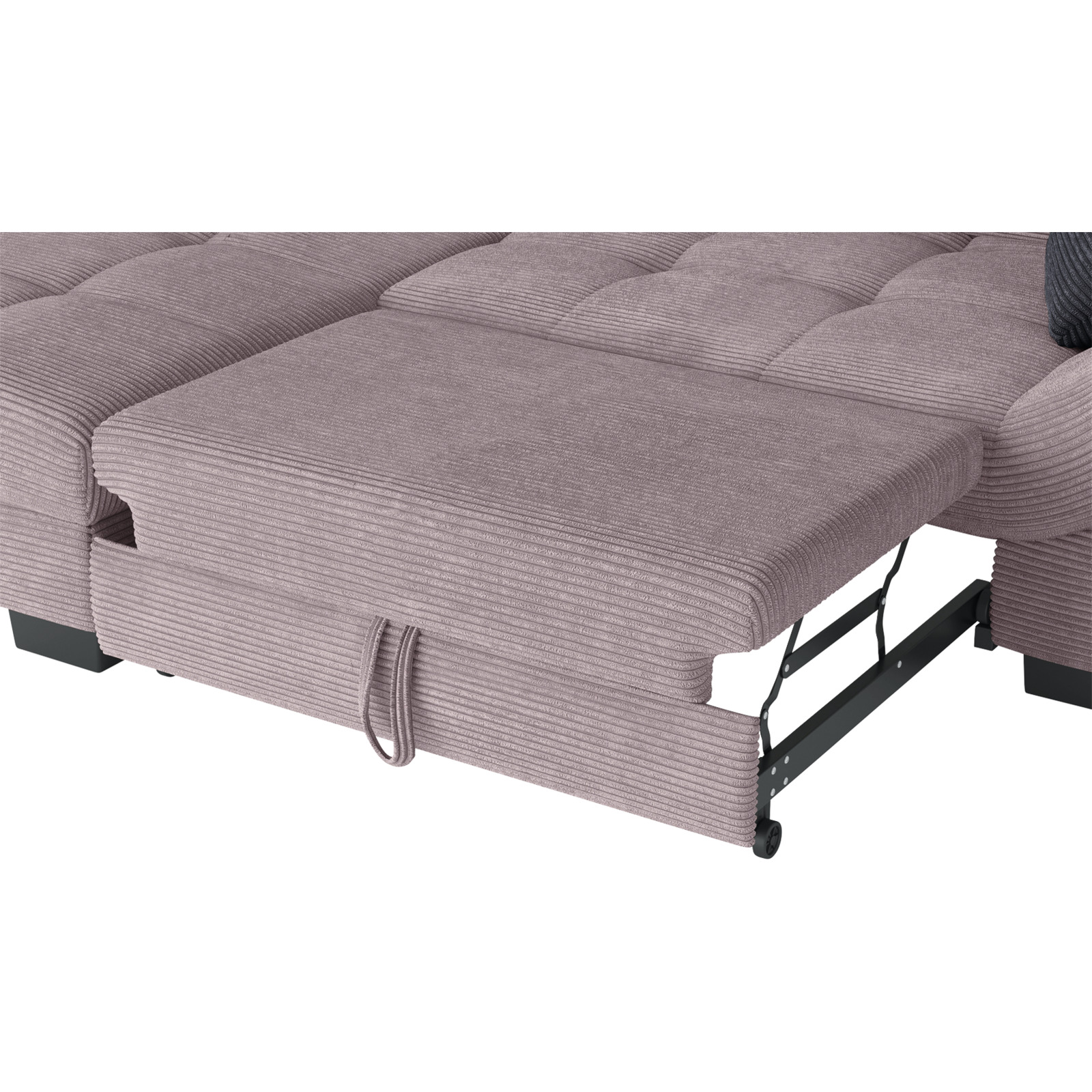 Ecksofa Desiree, Cordstoff flamingo, Recamière links