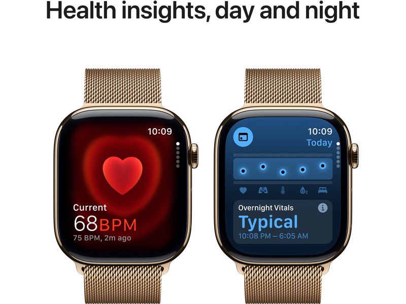 Apple Watch Series 10 46 mm LTE Titanium Gold Loop Milanese Eine glatte Zehn