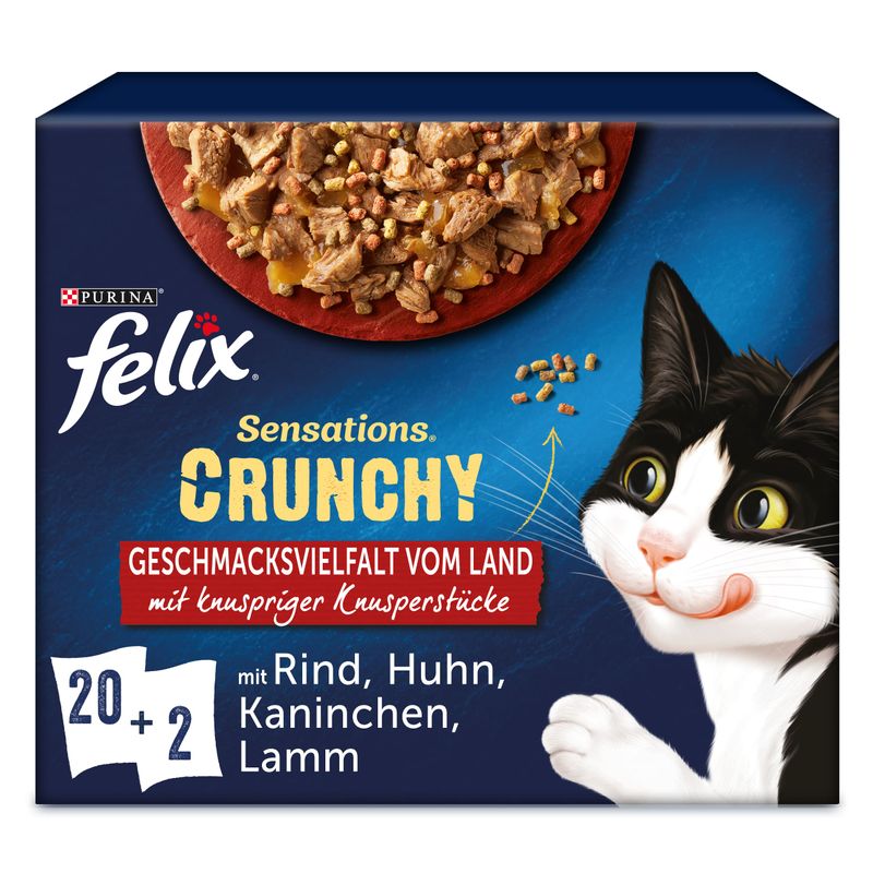 Felix Sensations Crunchy Crumbles 20 x 85 g + 2 x 40 g de pépites