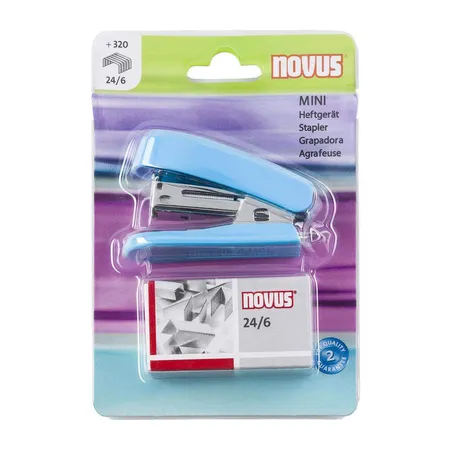 Novus Minihefter blau inkl. Heftklammern 24/6