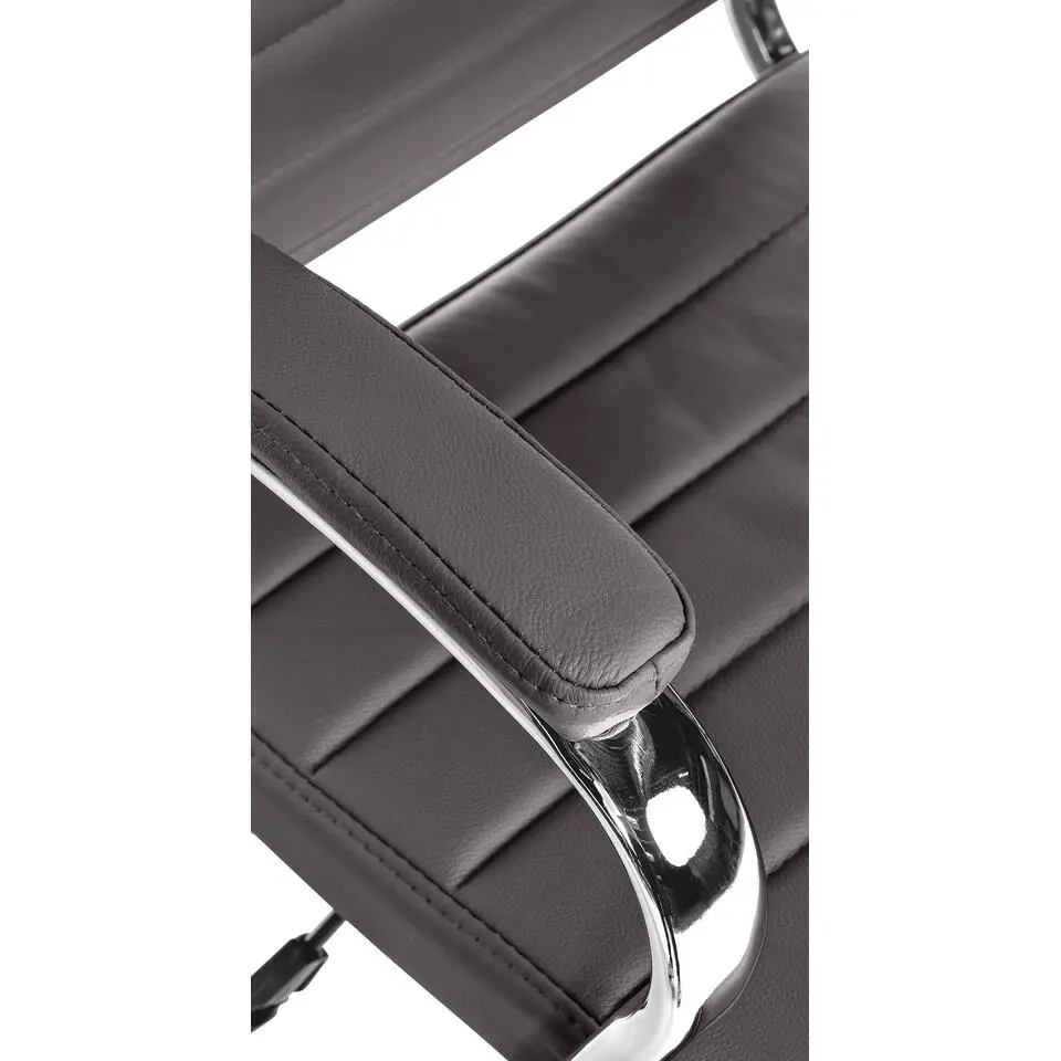 CLP Bureaustoel Mollis chroom Frame - Echt leer - grijs