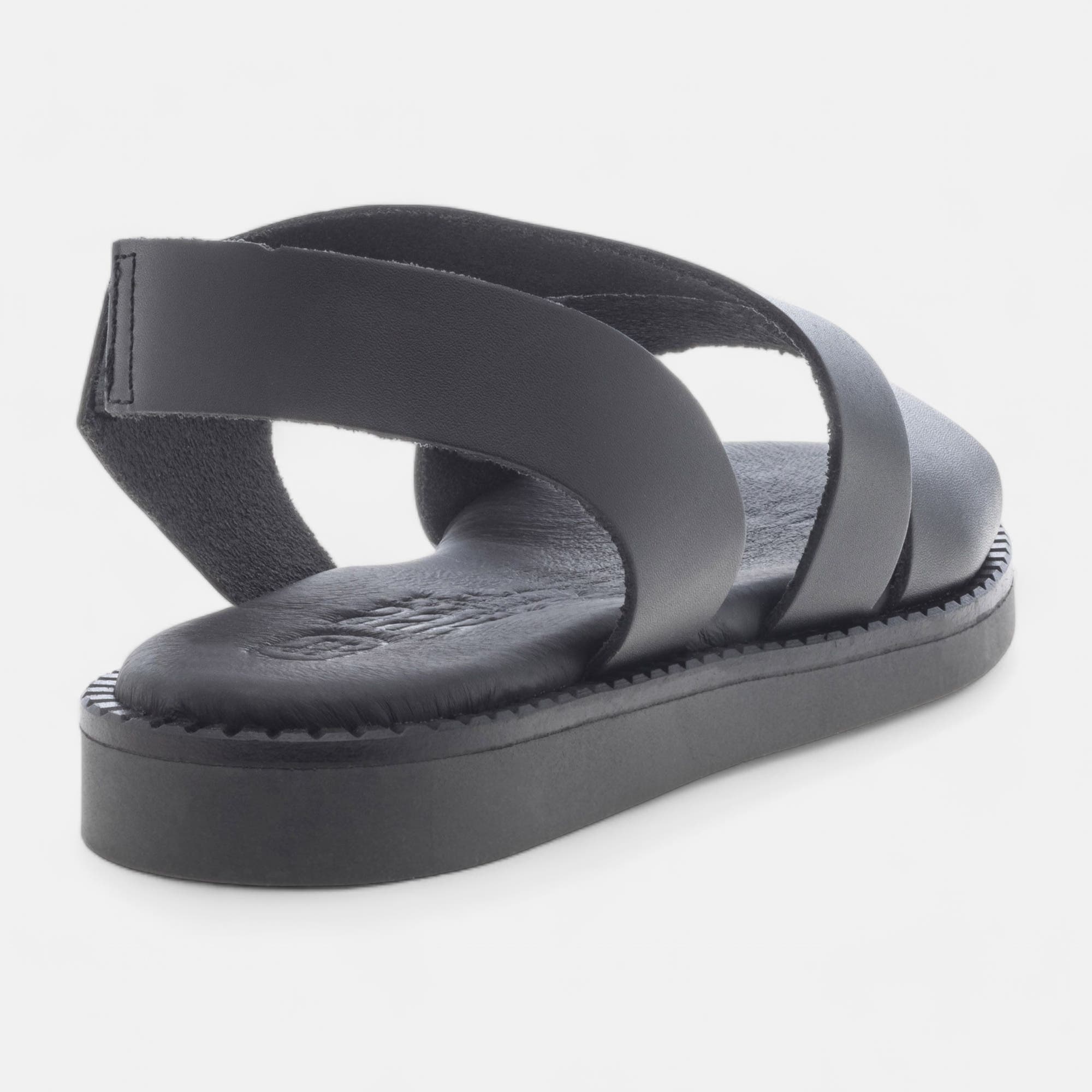Sandales Femme en cuir noir