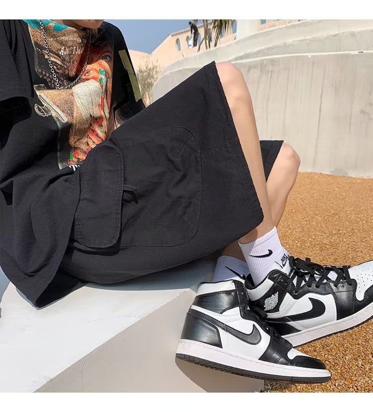Urtishia - Hoge taille, effen, wijde cargoshorts