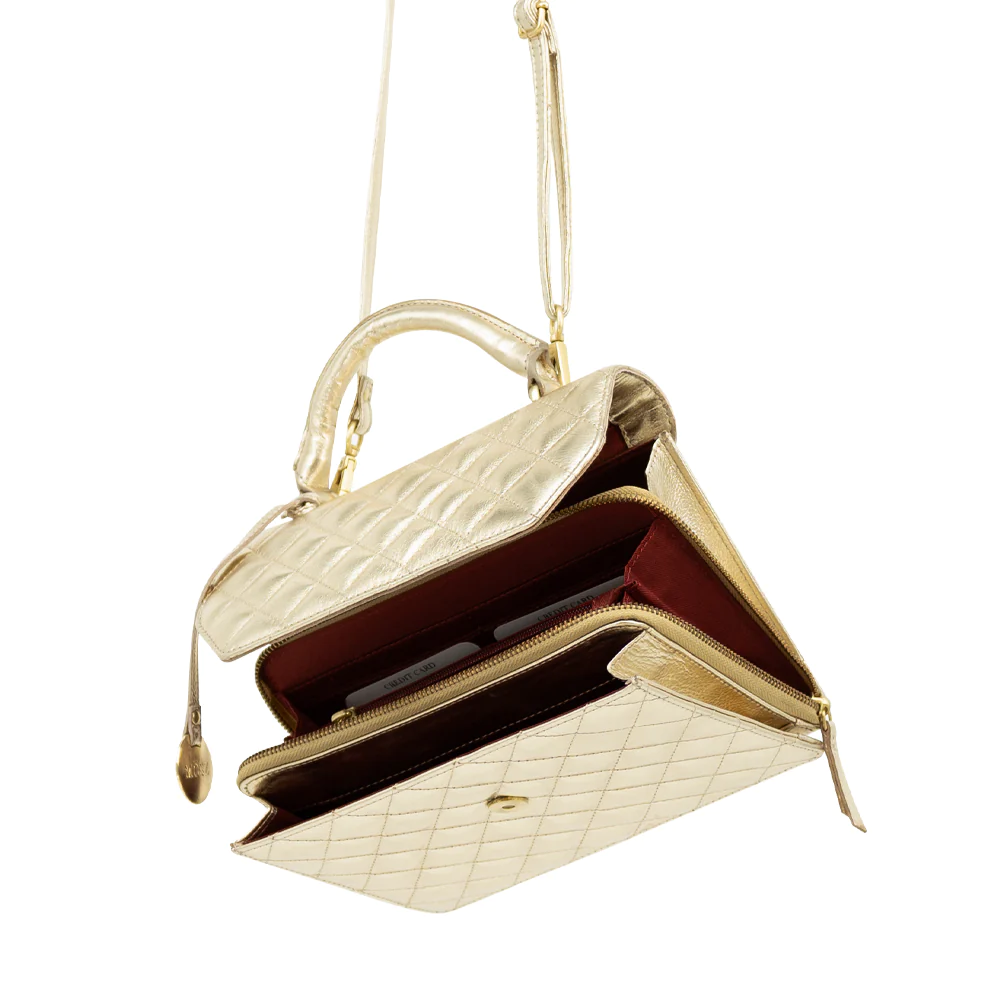 Mōsz Kris Bag L Crossbody Quilted Gold