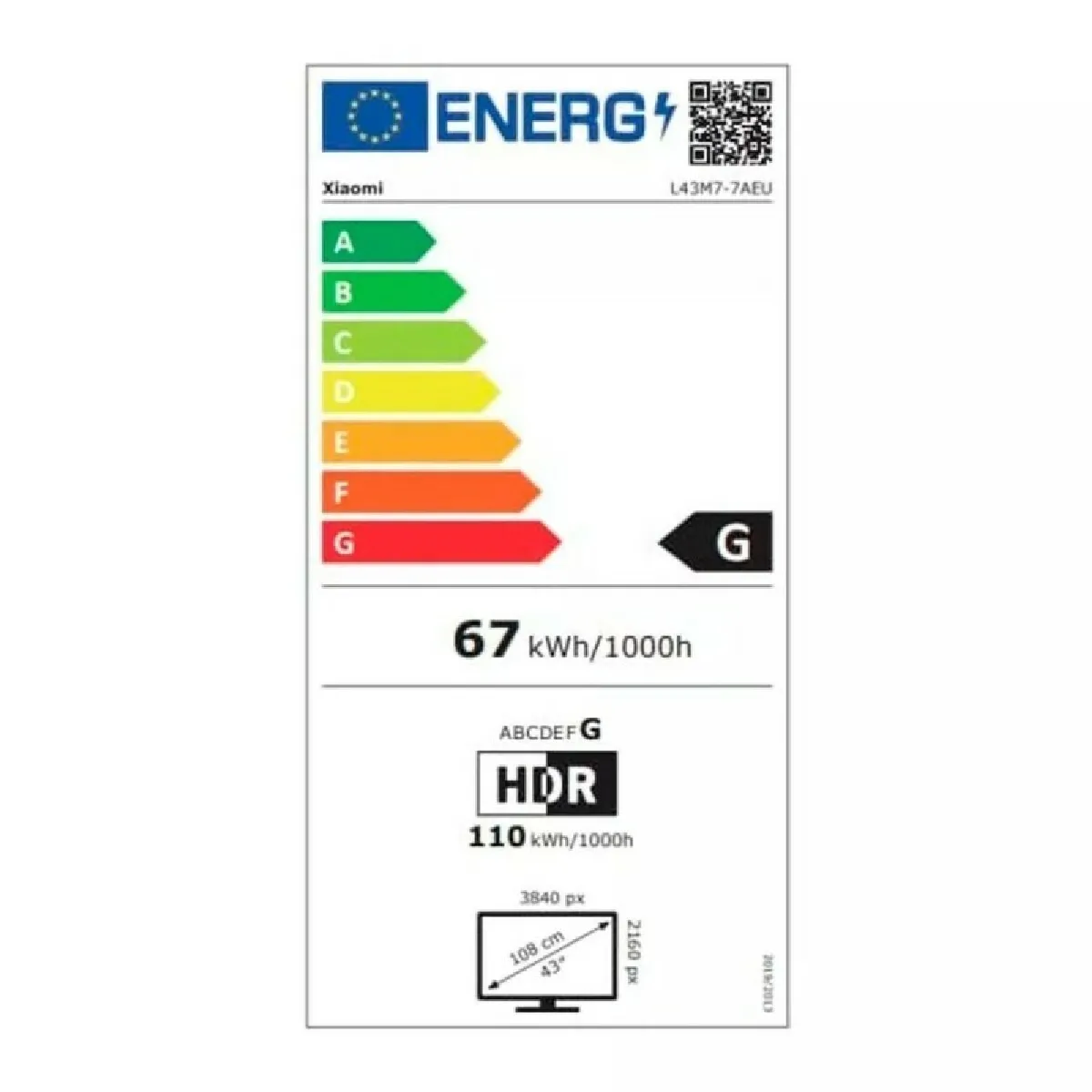 Xiaomi TV LED 4K Mi P1E 43