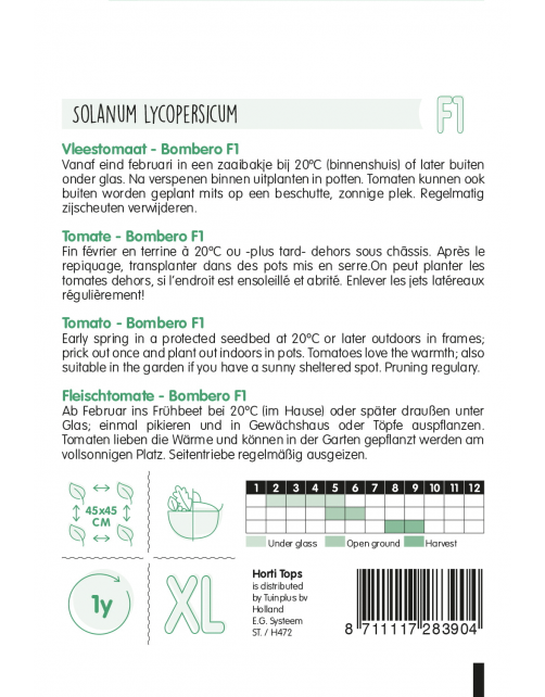 Hortitops Tomaten Bombero F1 (Vh Maestro) - Groentezaden - 150 g
