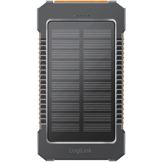 LogiLink PowerBank 6.000 mAh 10W Solcell Svart/Orange