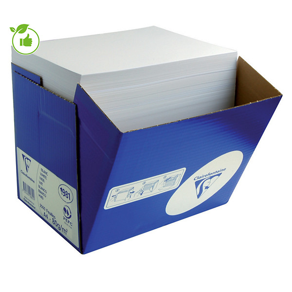 Papier blanc Clairalfa Clairefontaine A4 80 g, boîte de 2500 feuilles