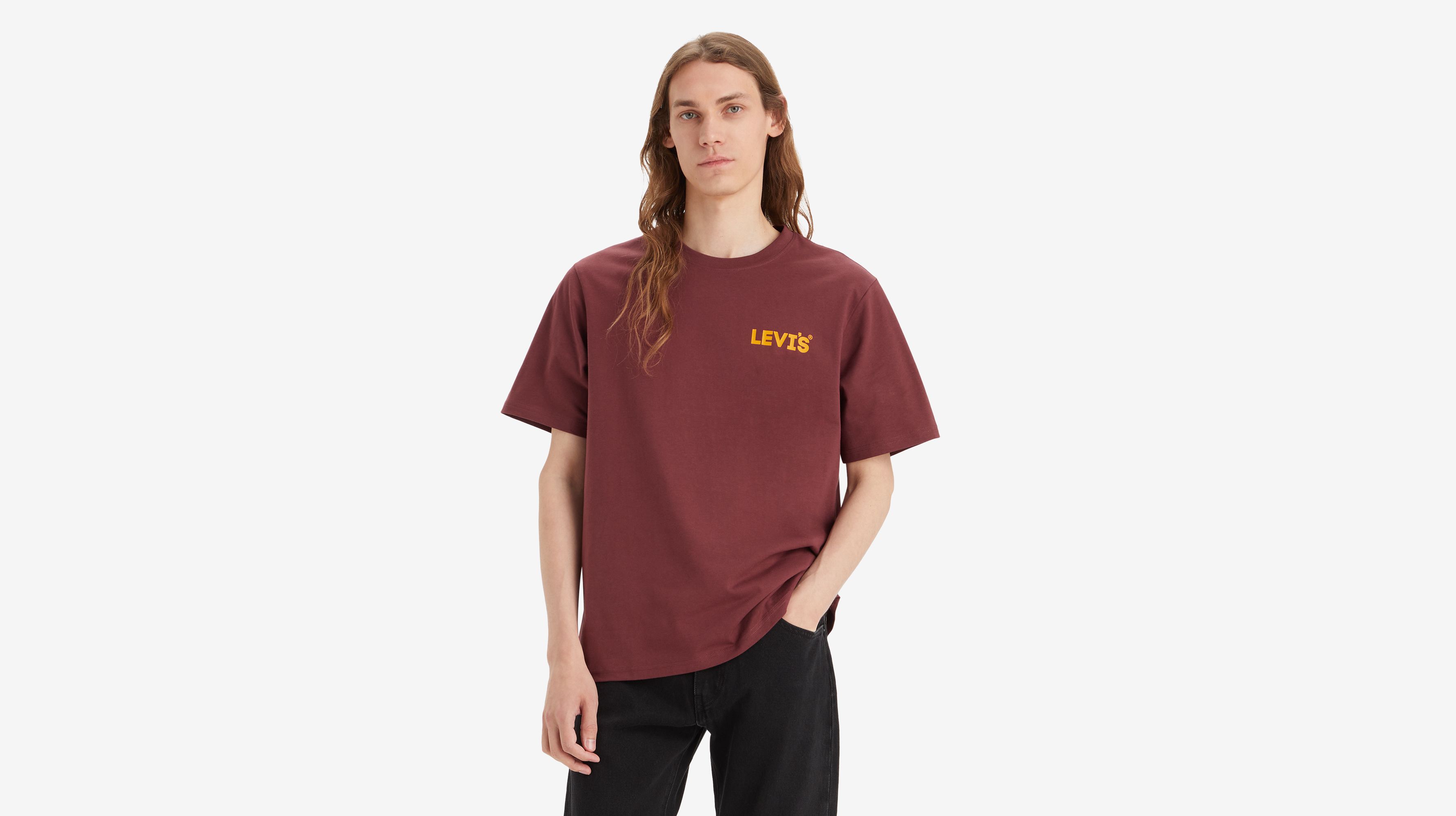 T-shirt graphique Relaxed - Headline Logo Red Mahogany - Rouge