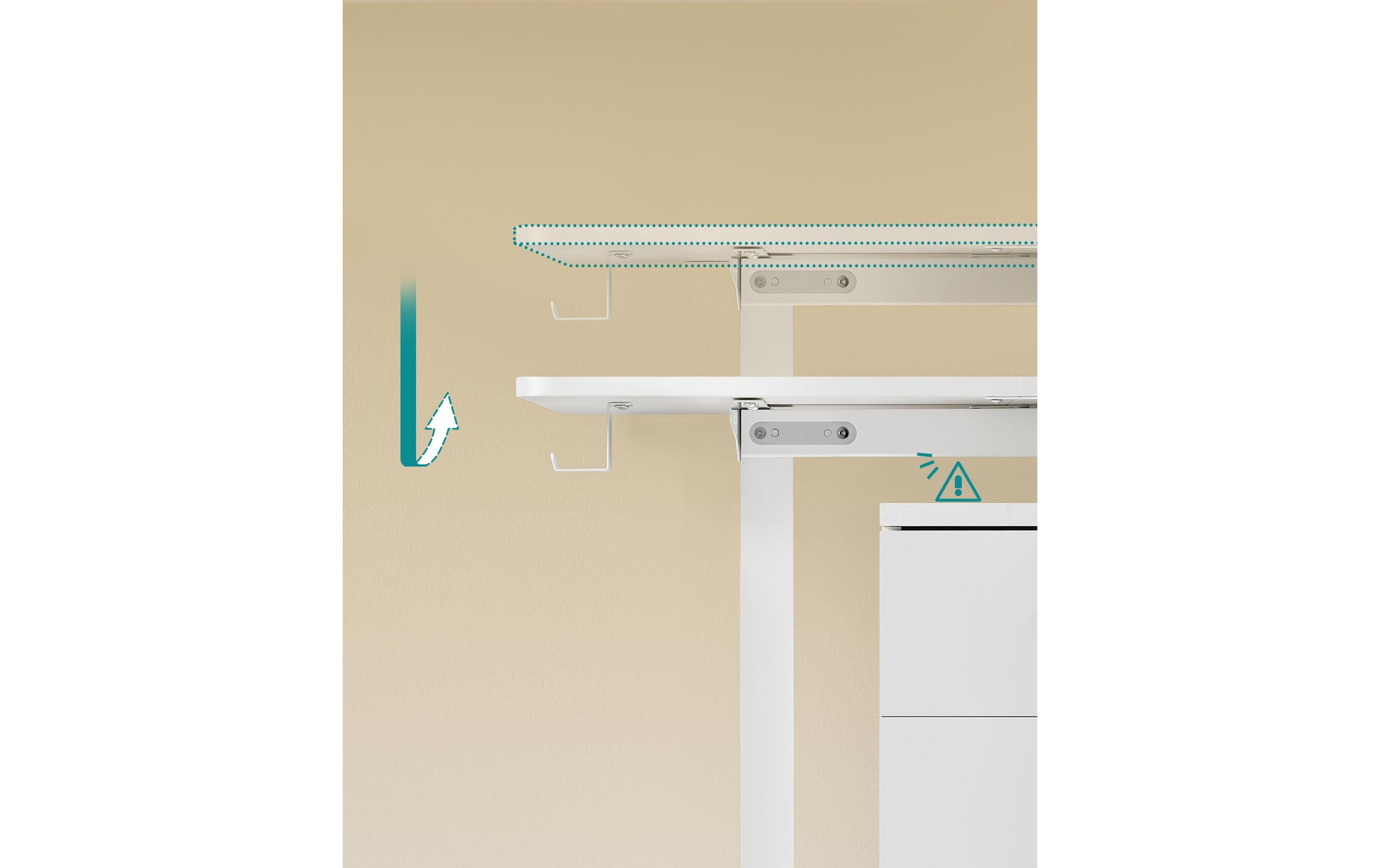 Stehtisch 140 x 60 cm, höhenverstellbar<br>Bürotisch