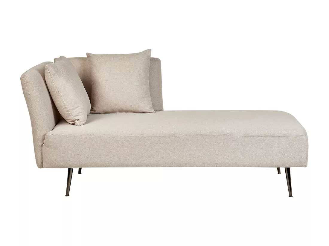Divan côté droite en tissu beige RIOM