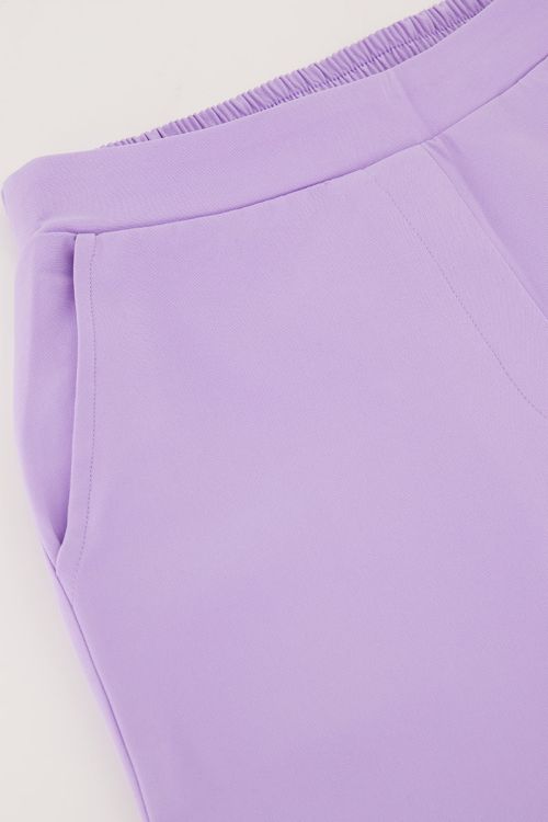 Lila pantalon met elastiek