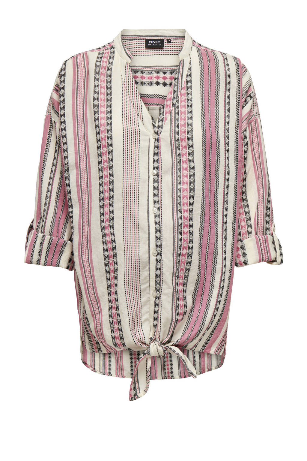 ONLY MATERNITY zwangerschapsblouse OLMLOUISE met all over print roze/ecru