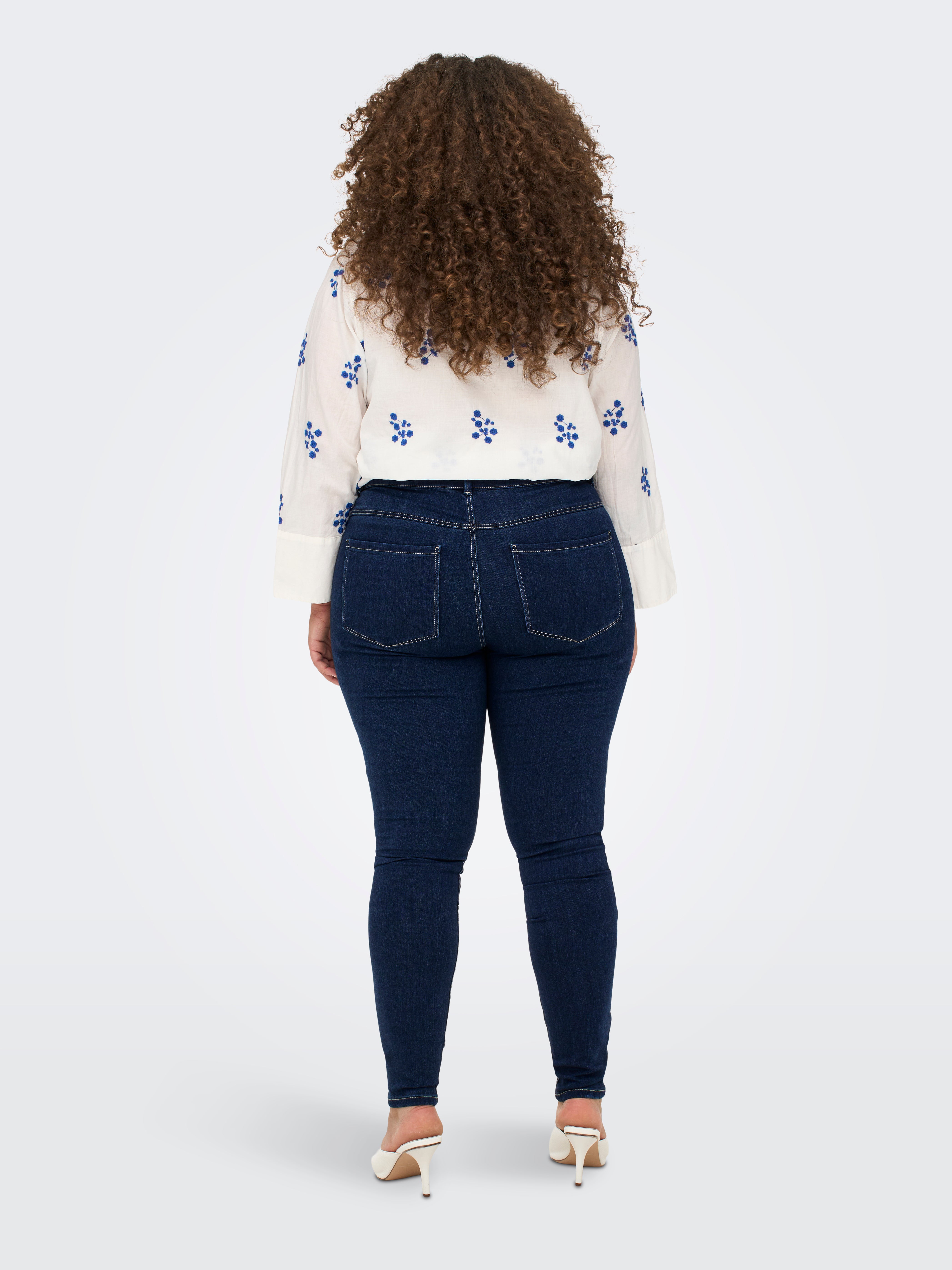 CARSTORM Hohe Taille Skinny Fit Jeans Dark Blue Denim