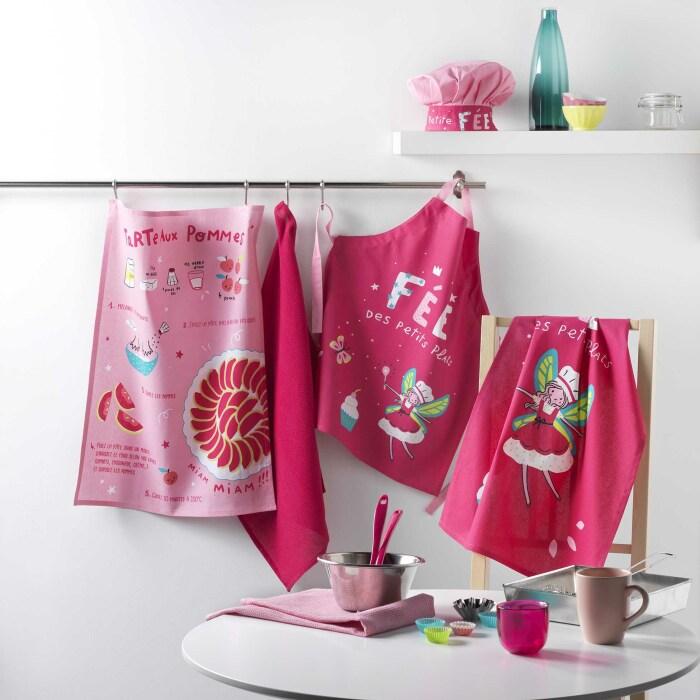 2 TORCHONS 50X70 CM COTON IMPRIME NID ABEILLE UNI MINI FEE