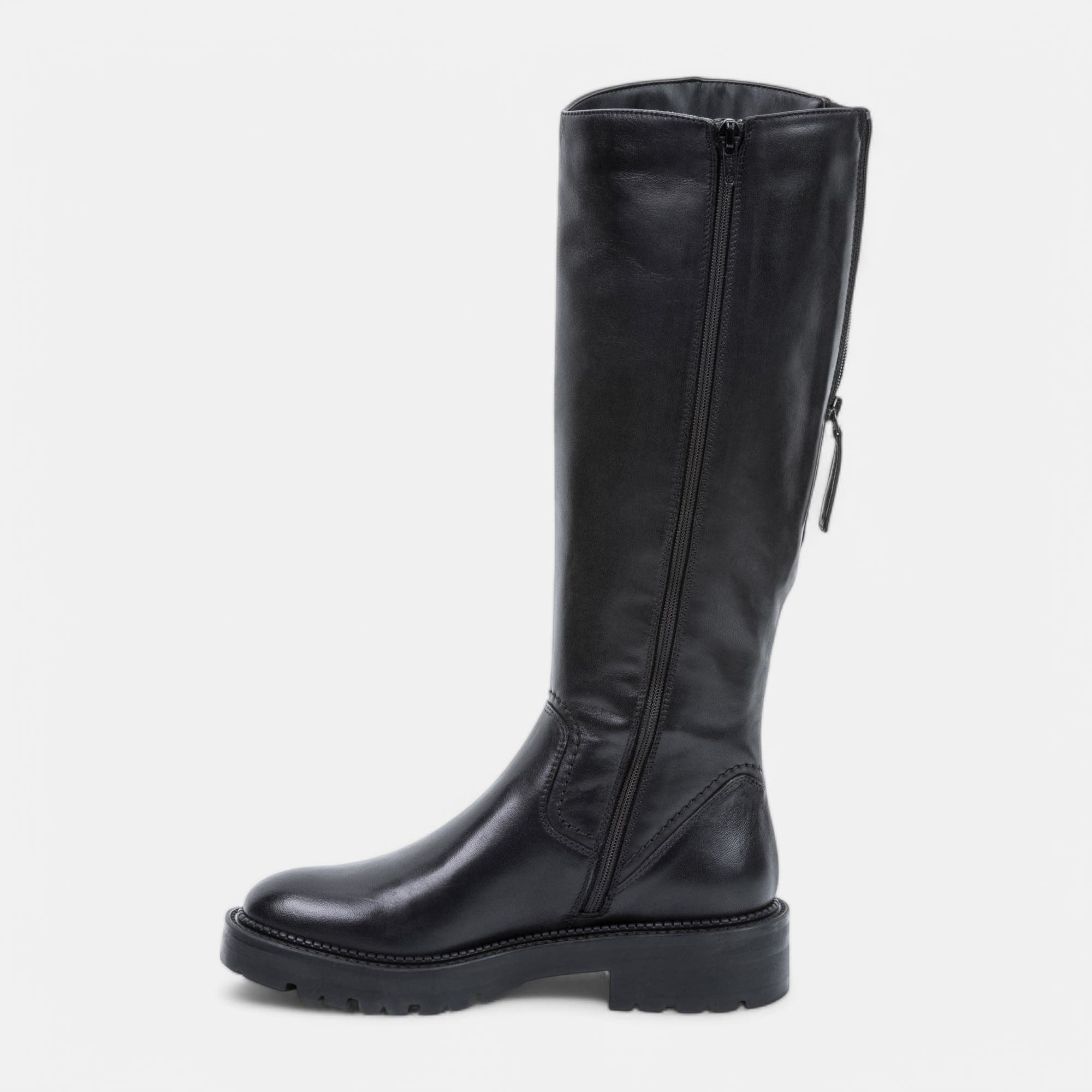 Bottes Femme en cuir noir