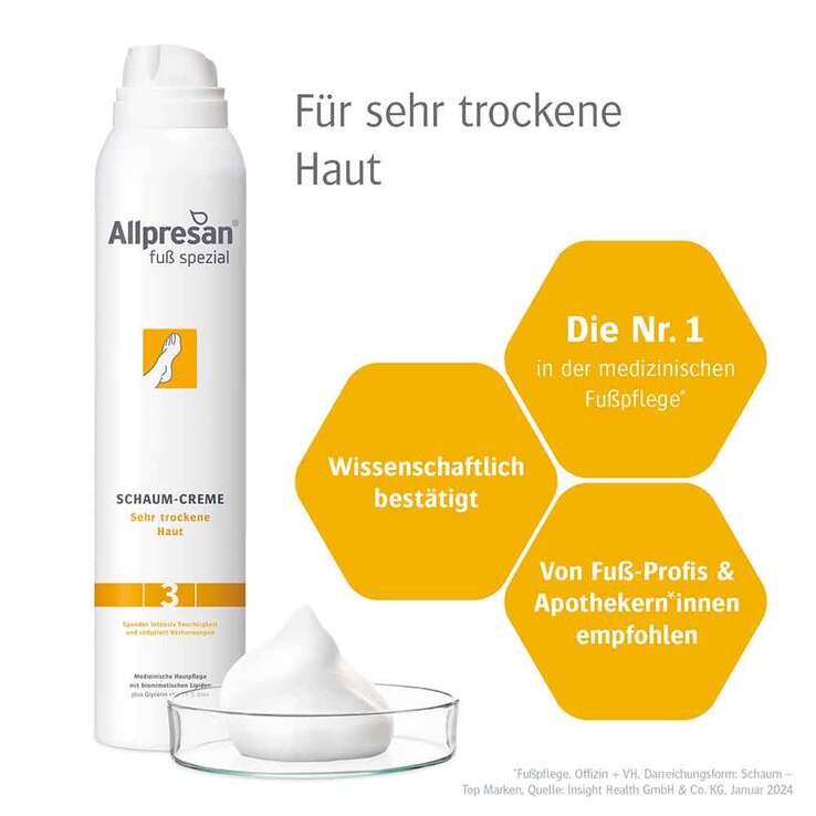 Allpresan Fuß spezial Original Schaum-Creme sehr trockene Haut Nr.3, 200 ml
