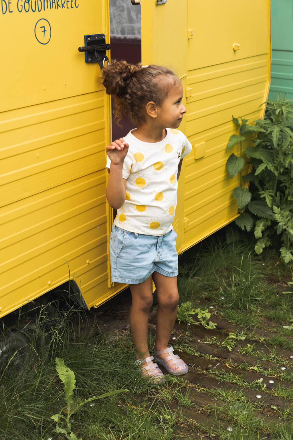 Koko Noko T-shirt met all over print geel