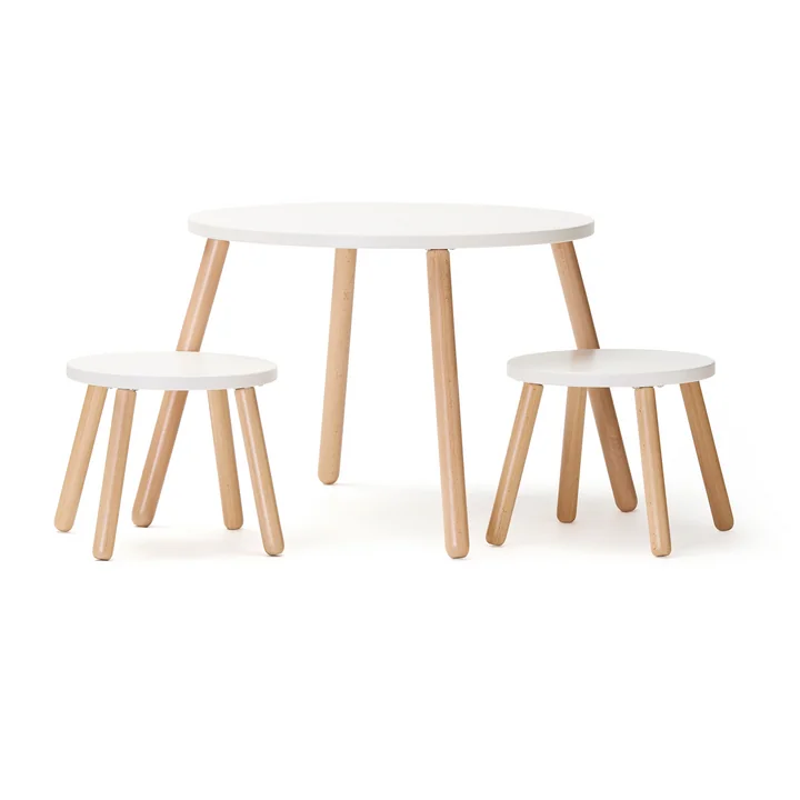 Kids Concept - Tisch und Hocker, weiss