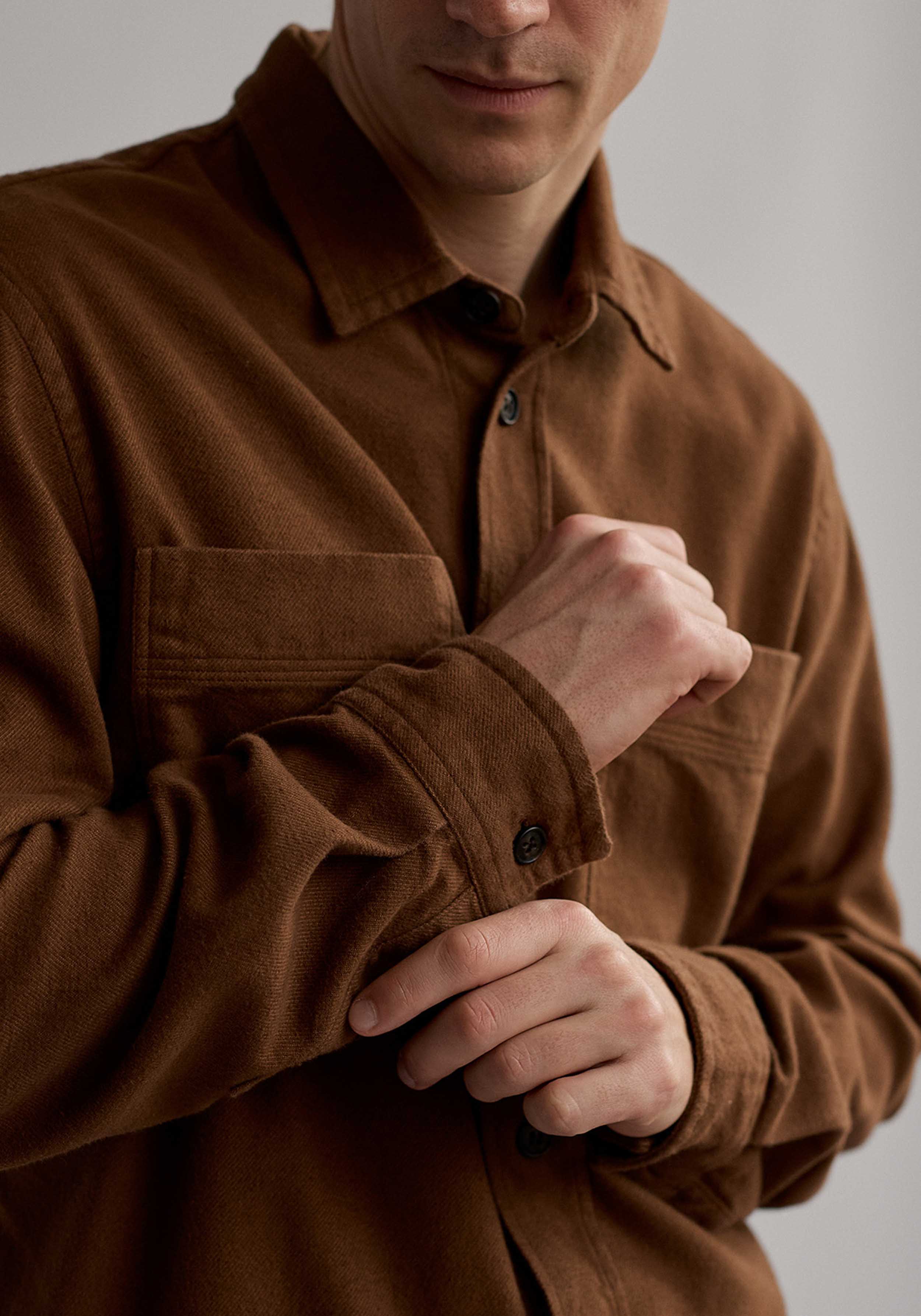 Twothirds Flanellhemd Taylor Brown Sand