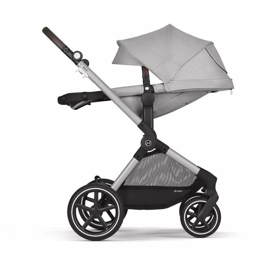 cybex GOLD 3 in 1 Reisesystem Kombikinderwagen Eos Lux inklusive Babyschale Aton B2 Silver Lava Grey