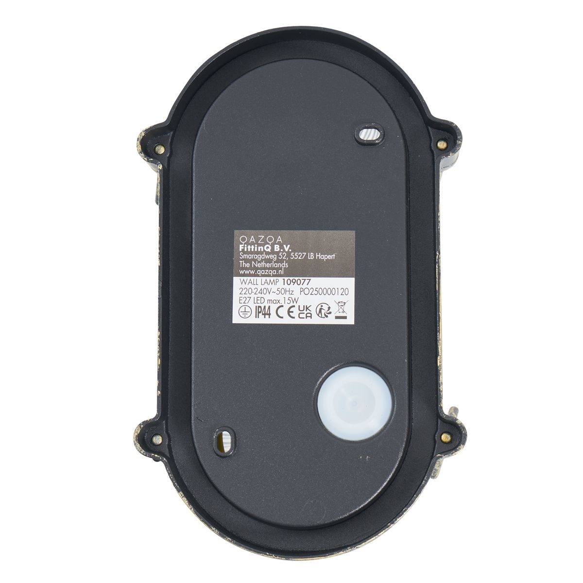 Buiten wand- en plafondlamp antiek goud ovaal IP44 - Noutica