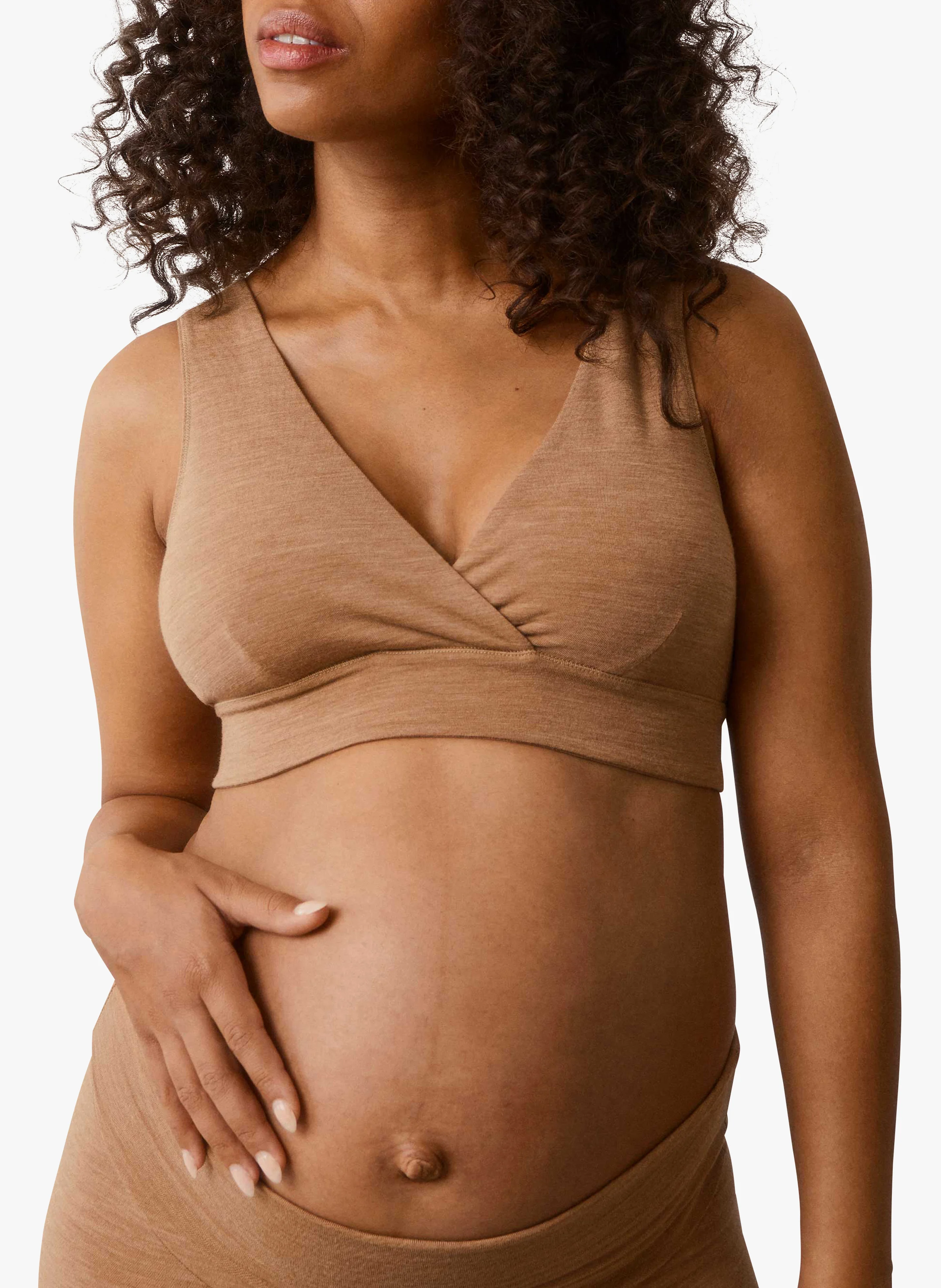 Brassière forme triangle en laine mélangée| Marron
