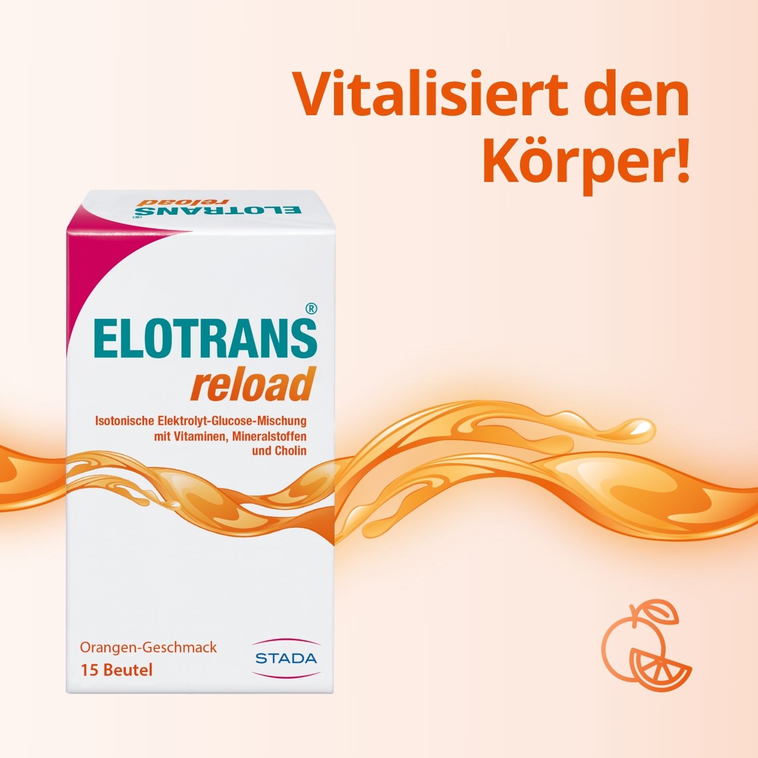 Elotrans® reload – Veganes Trinkpulver – nach anstrengenden Aktivitäten oder bei Erschöpfung, Isotonische Elektrolyt-Glucose-Mischung