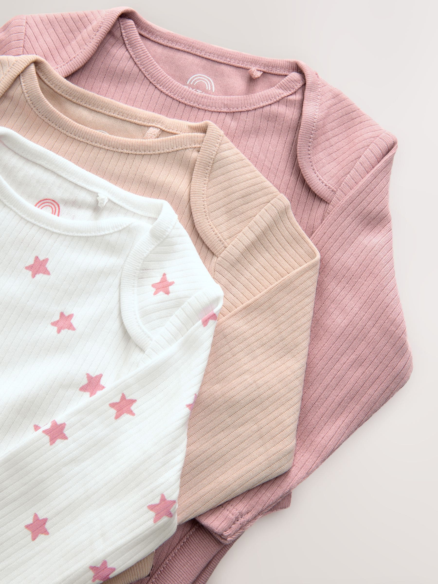 Roze - 3 Pack Hip Dysplasia Long Sleeve Baby Bodysuits