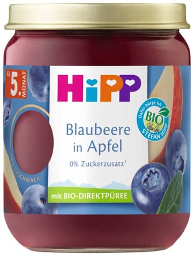HiPP Bio Früchte Blaubeere in Apfel