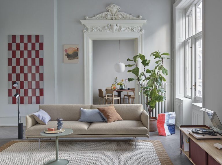 Muuto Mingle kussen 35x55 koperbruin/lichtblauw