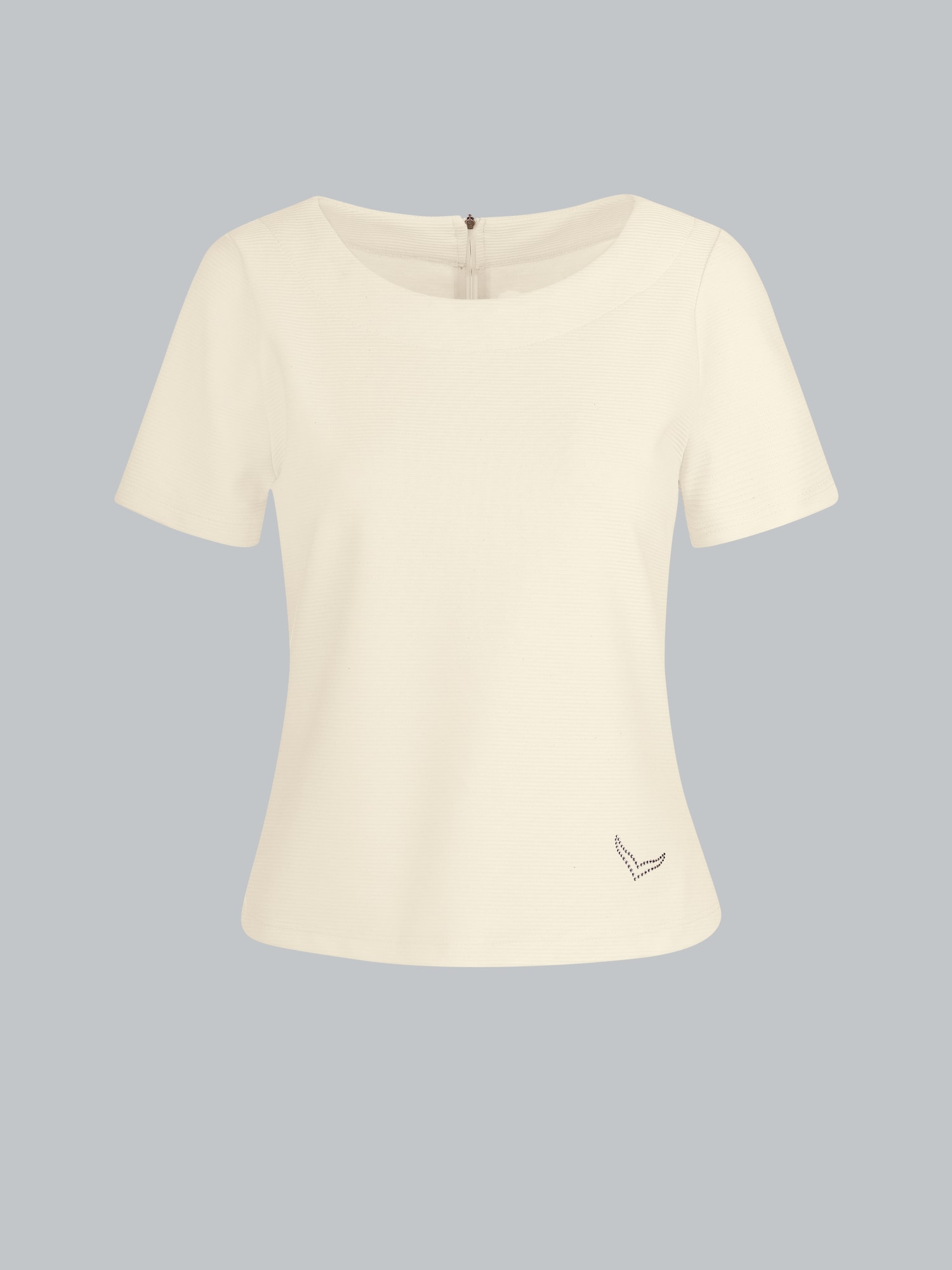 Shirt mit kurzen Ärmeln mit Kristallsteinen Natur