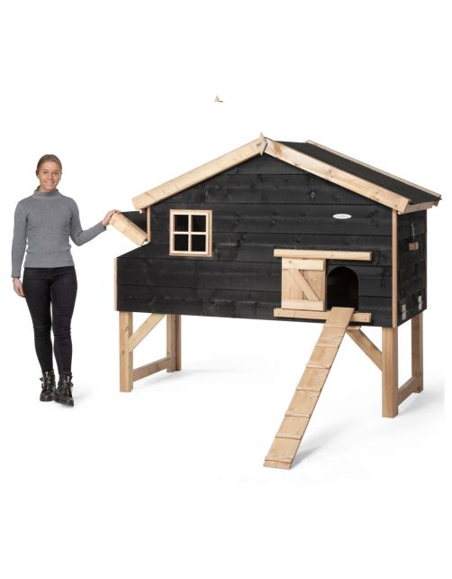 Voldux Kippenhok Jens Xl - Dierenverblijf - 204x90x165 cm Zwart