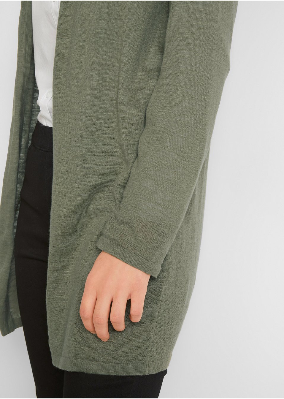 Gilet long en maille, ouvert