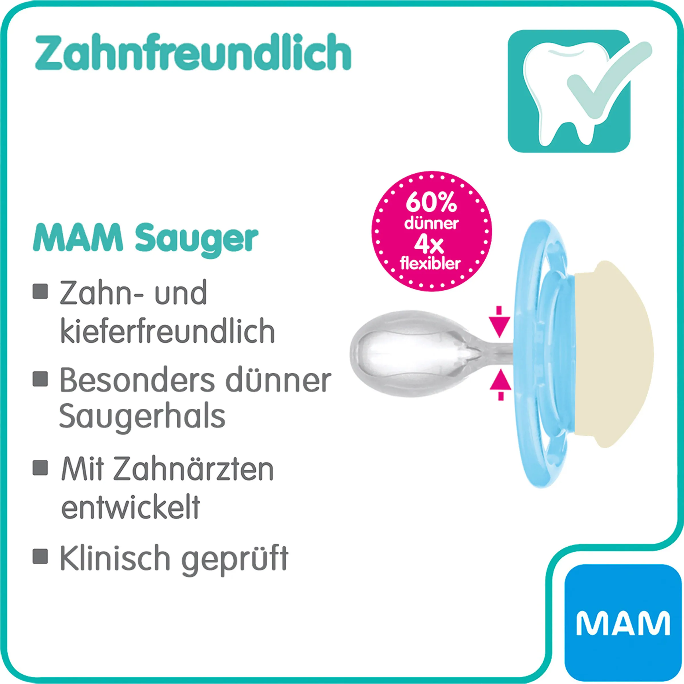 MAM 2er-Pack Schnuller Perfect Night Silikon, 6-16M blue