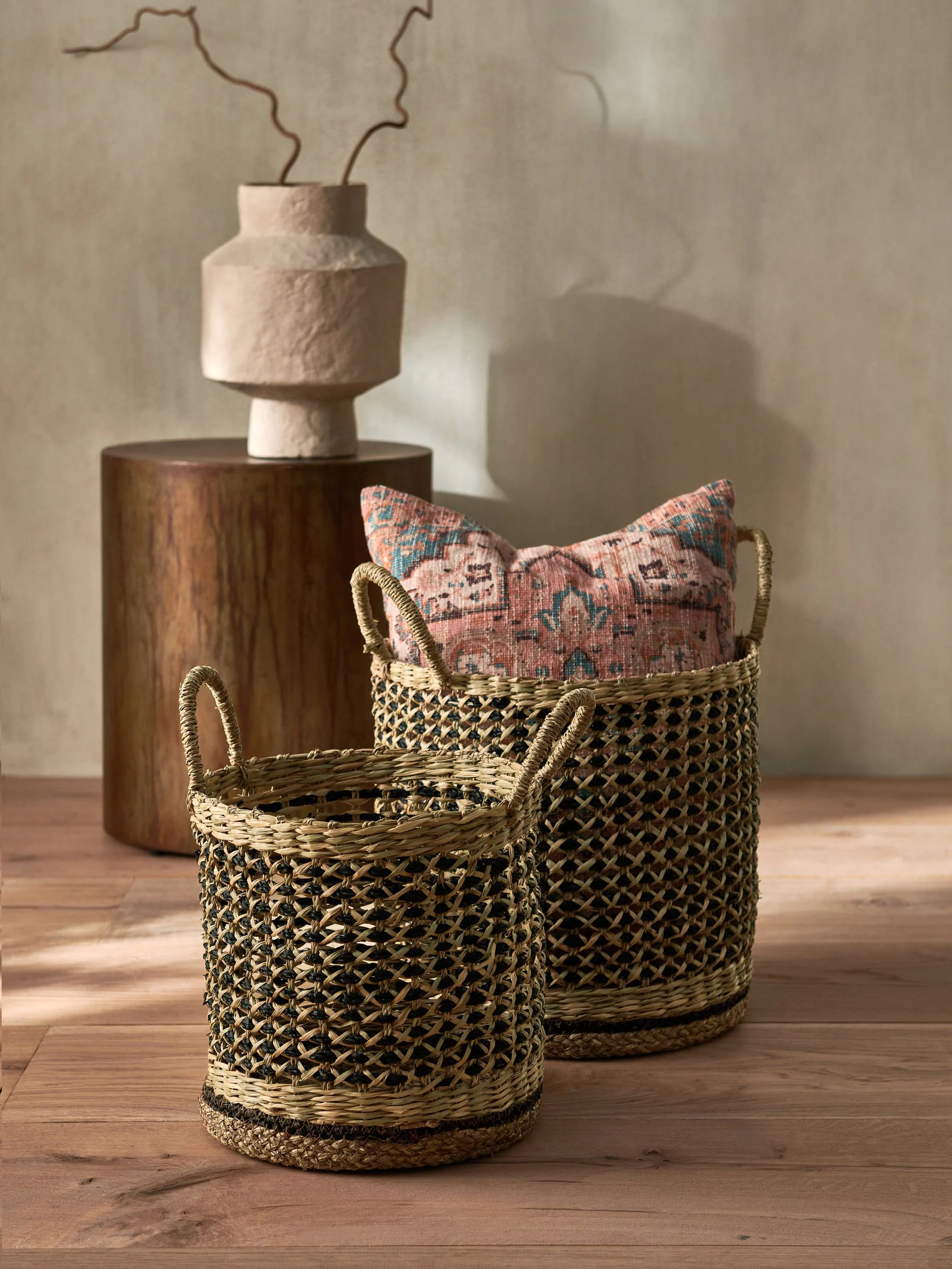 French Connection Set of 2 Seagrass Storage Baskets