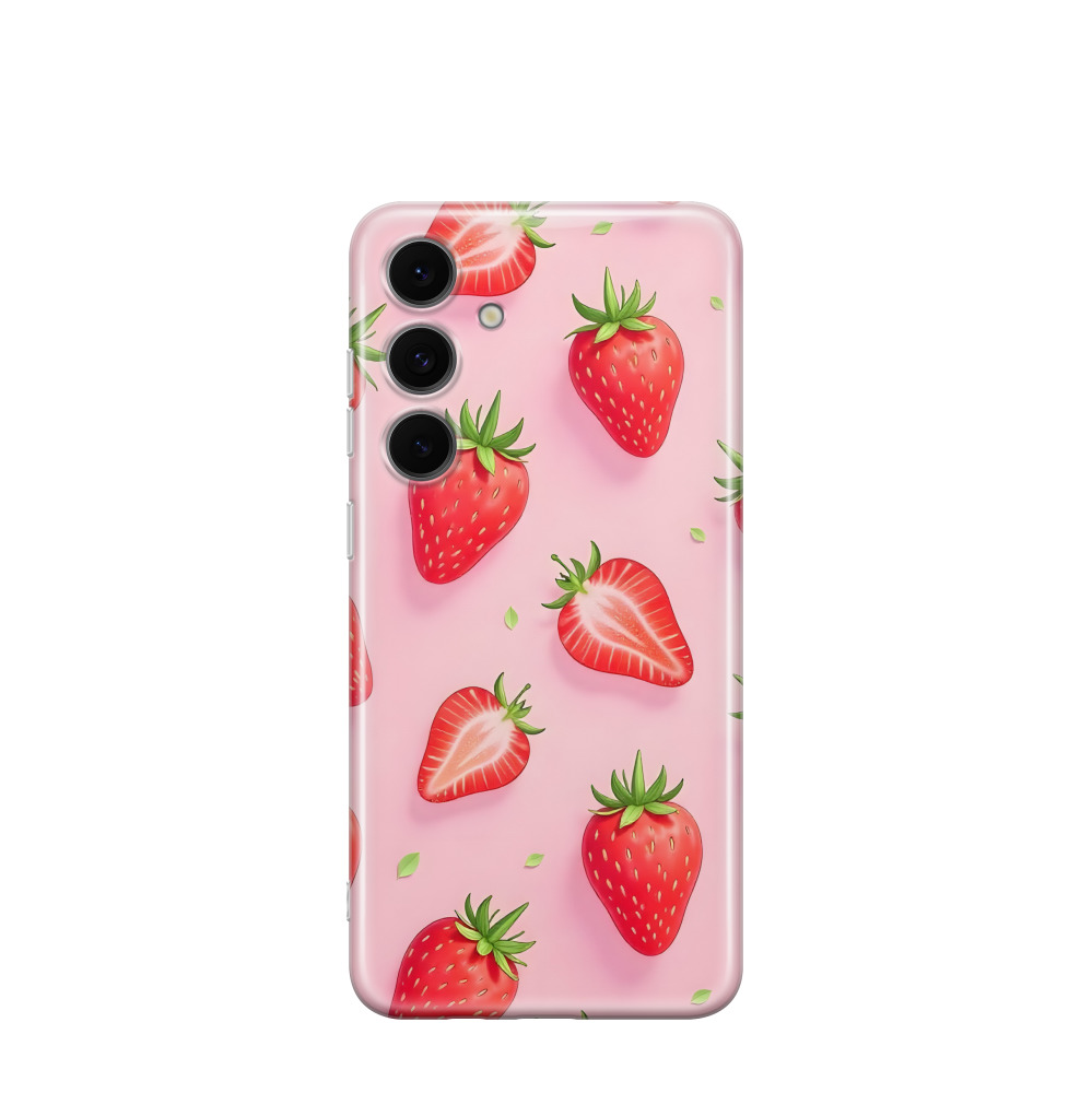 Samsung Galaxy S24 FE Gummi Hülle Sommer Erdbeere - Rot