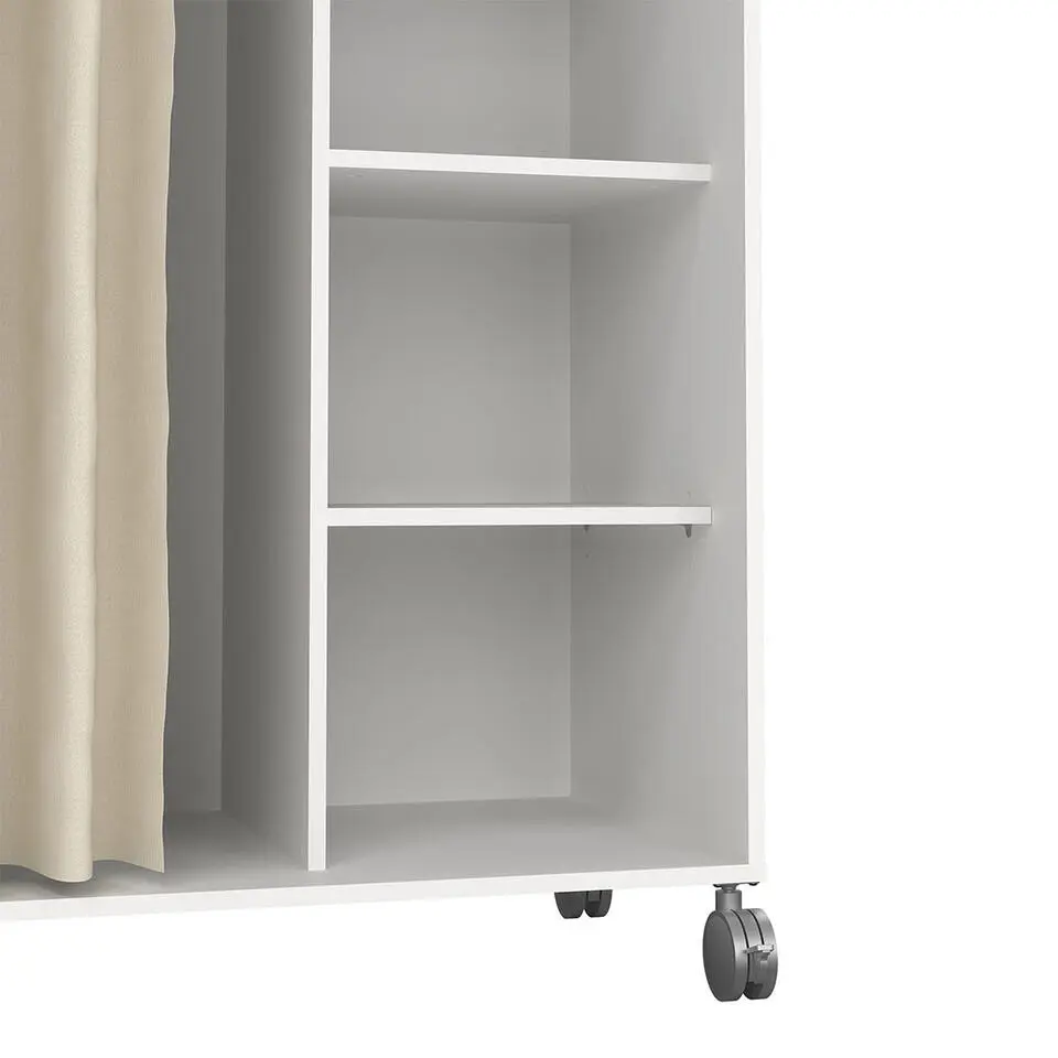 Hioshop Kit kledingkast 160x100x49cm- Open- garderobesysteem wit- beige