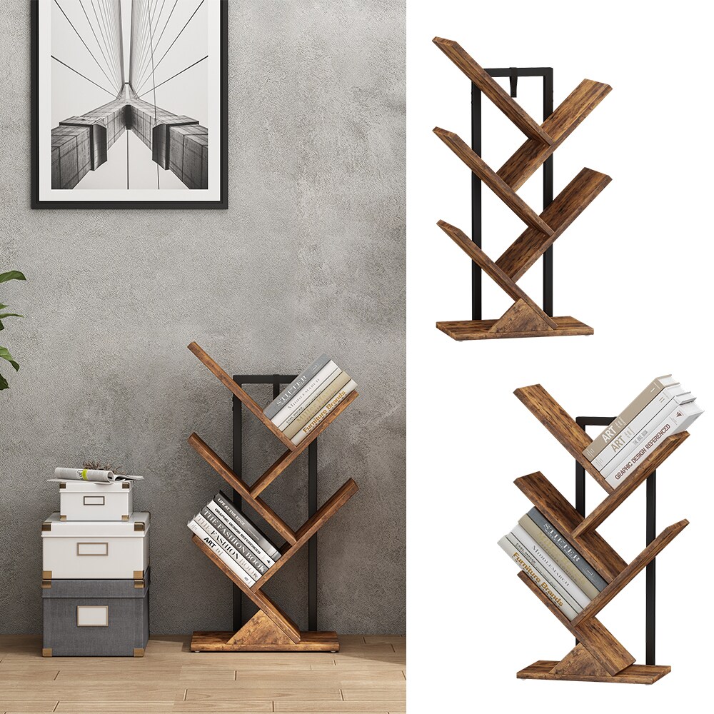 Vicco Bücherregal Fyrk Antikholz Schwarz 34 x 71 cm
