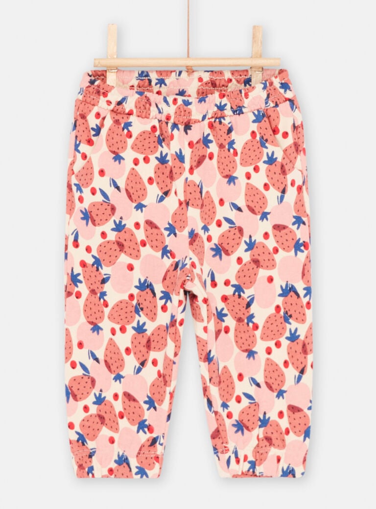 Jogging confortable multicolore à imprimé fruits bébé fille