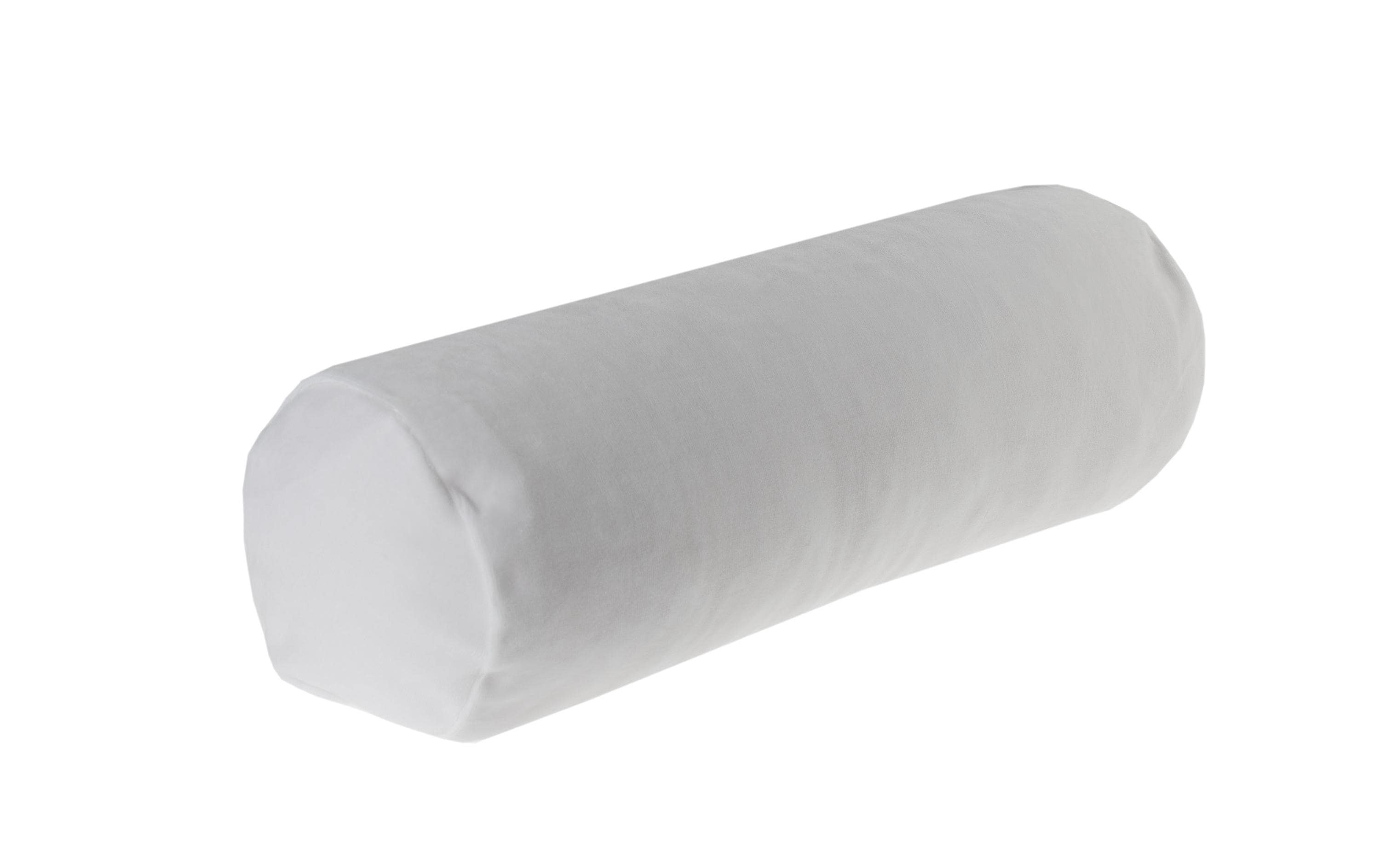 Nackenrolle mit Flocken und Veloursbezug 16 x 50 cm, Écru<br>Flockenrolle von elsa