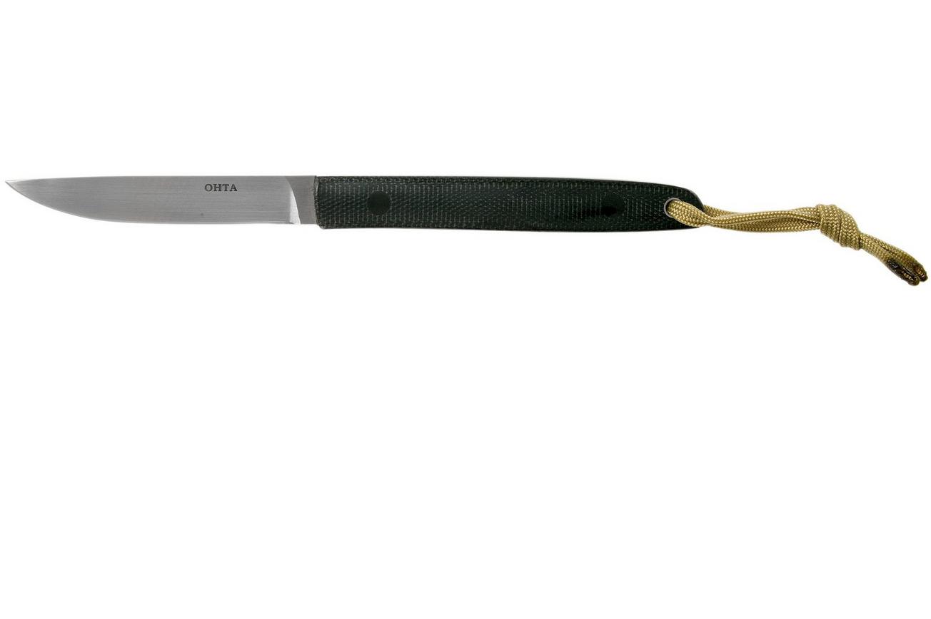 Ohta OFB SS 75 Black Canvas Micarta vaststaand mes